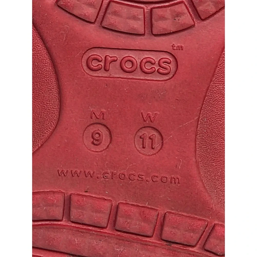 Crocs Duet Sport Clogs Red White Mens 9 Womens‎ 11 Slip On Comfort Shoes